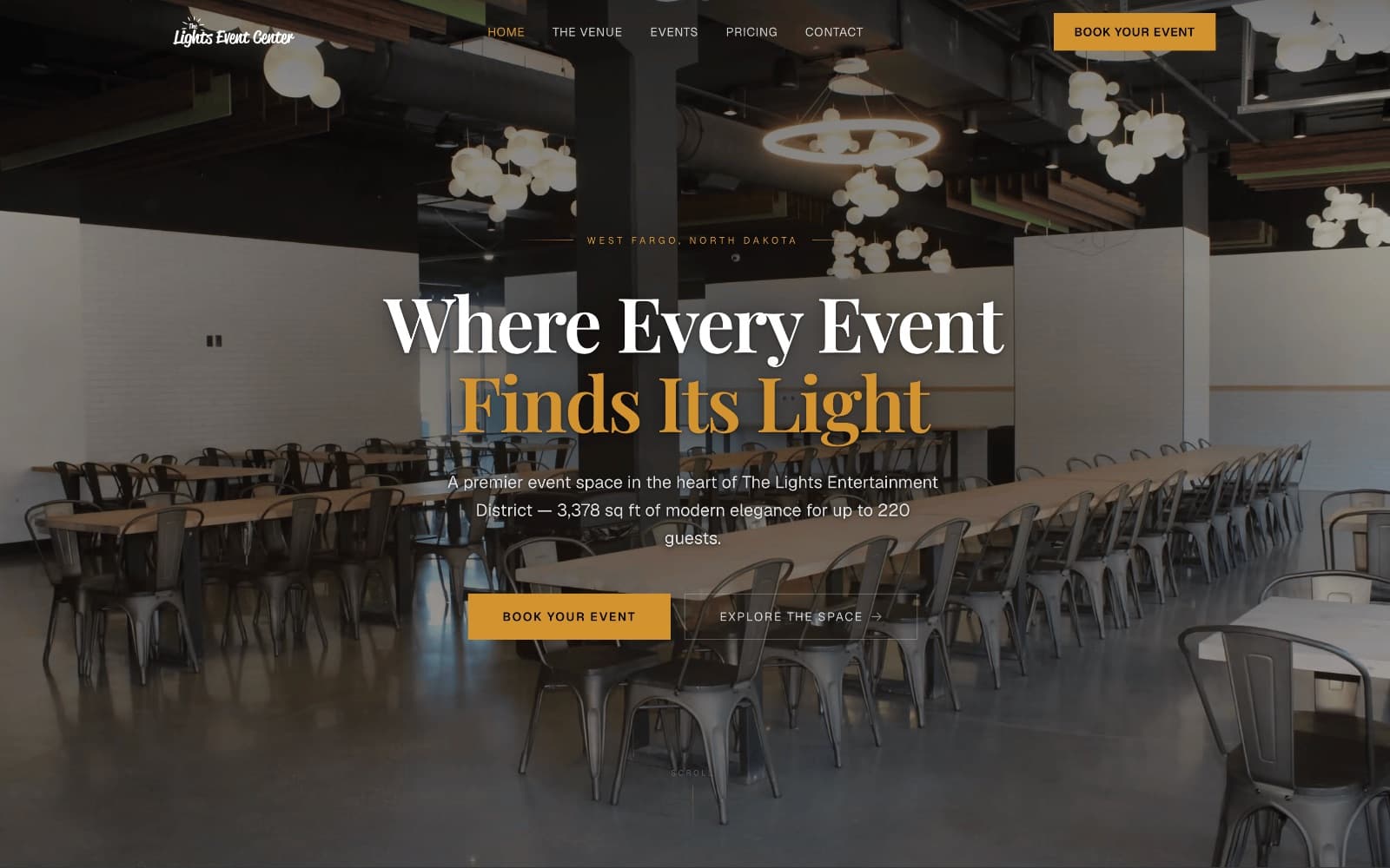 The Lights Event Center website