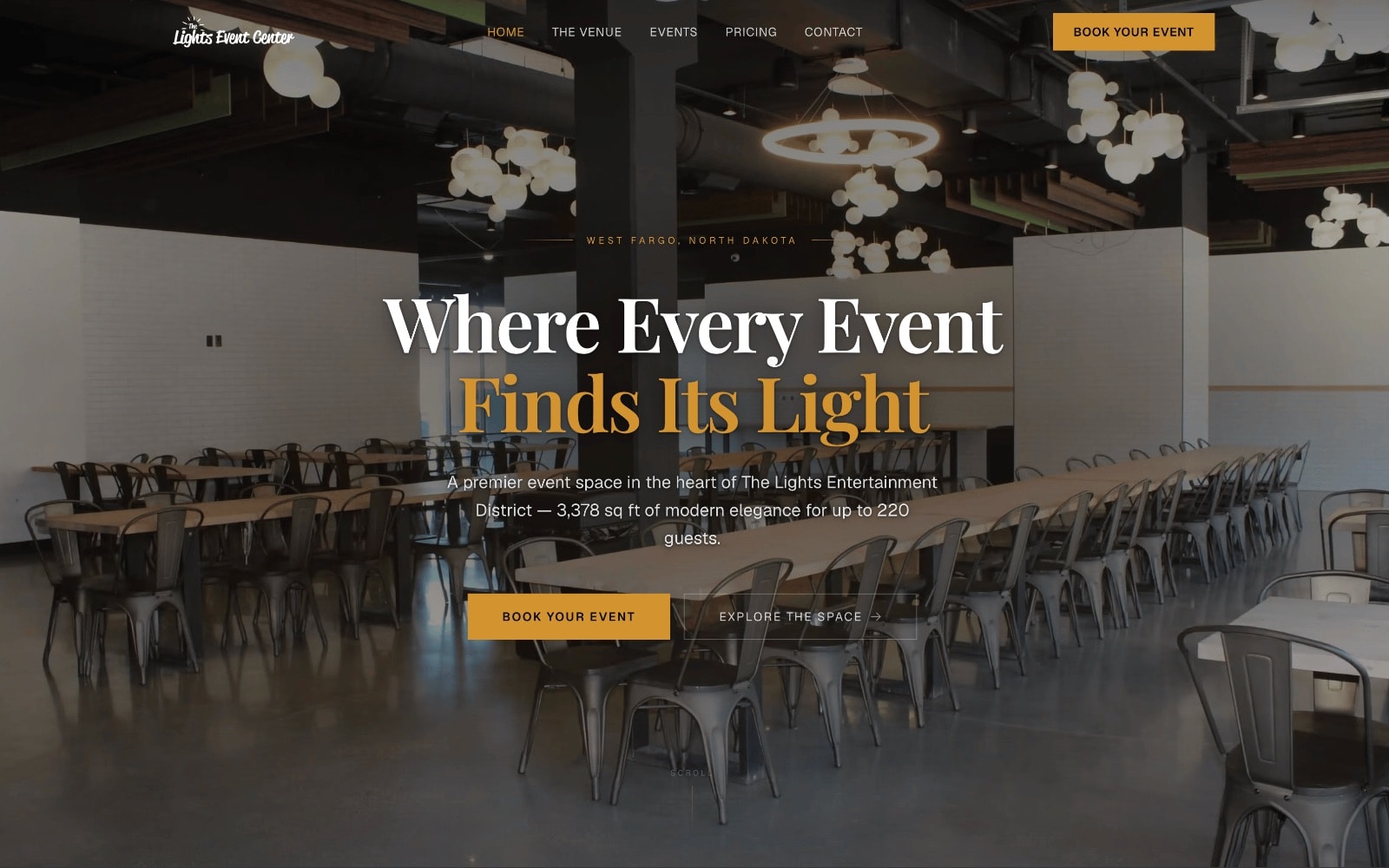 The Lights Event Center website